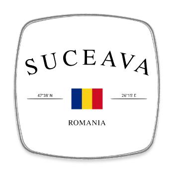 Suceava Romania – Holiday Souvenir & Gift - Square fridge magnet - white - Front