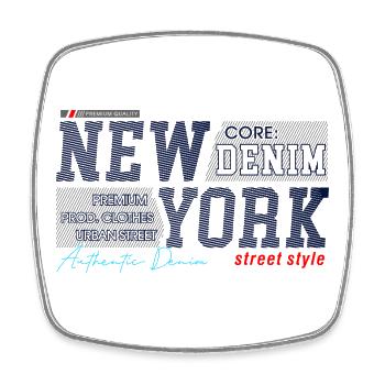New York Street Style Denim Design - Magnet carré - blanc - Devant
