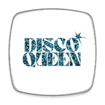 Disco Glitter Bubble Graphic Design - Square fridge magnet - white - Front
