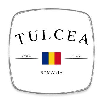 Tulcea Rumänien – Urlaub Souvenir & Geschenk - Viereckiger Kühlschrankmagnet - Weiß - Vorne