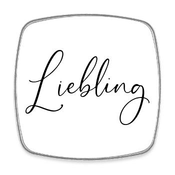 darling / handwriting design - Square fridge magnet - white - Front