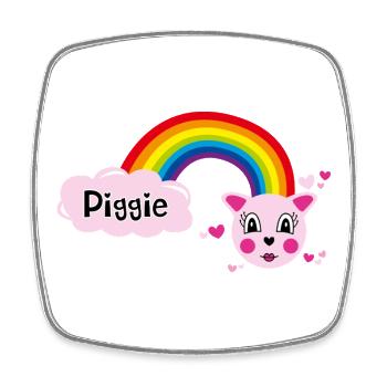 Piggie mimi by Helfspawn - Square fridge magnet - white - Front
