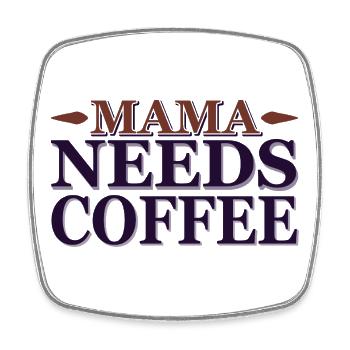 Maman a besoin d’un café - Magnet carré - blanc - Devant