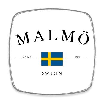 Malmö, Suède – Souvenir et cadeau de Noël - Magnet carré - blanc - Devant