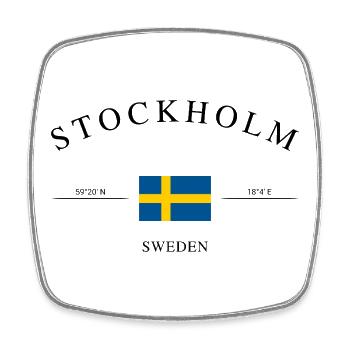 Stockholm, Suède – Souvenir et cadeau des Fêtes - Magnet carré - blanc - Devant