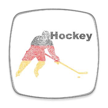 Flaggenfarben Eishockey Silhouette - Square fridge magnet - white - Front