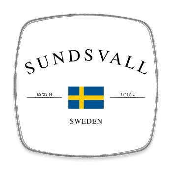 Sundsvall Schweden – Urlaub Souvenir & Geschenk - Viereckiger Kühlschrankmagnet - Weiß - Vorne
