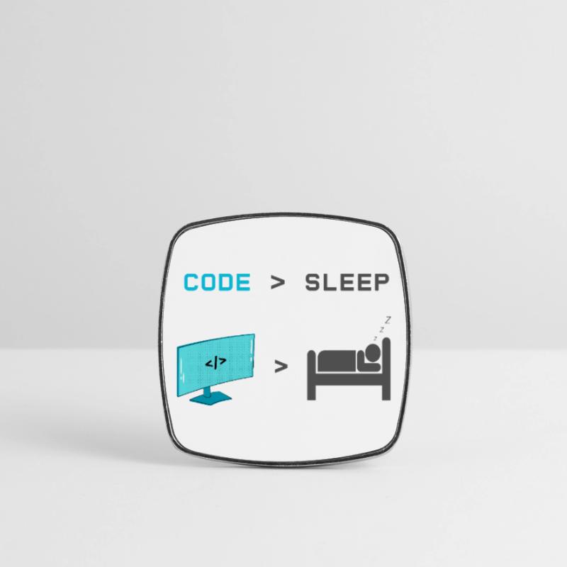 Code vs Sleep: Coder im Schlafmodus Viereckiger Kühlschrankmagnet