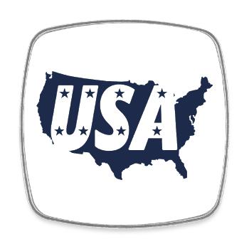 United States Map with Stars - Square fridge magnet - white - Front