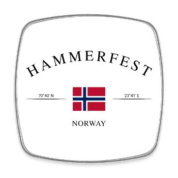 Hammerfest Norway – Souvenir et cadeau de Noël - Magnet carré - blanc - Devant