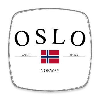 Oslo, Norvège – Souvenir et cadeau de Noël - Magnet carré - blanc - Devant