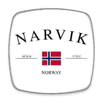 Narvik Norway – Holiday Souvenir & Gift - Square fridge magnet - white - Front