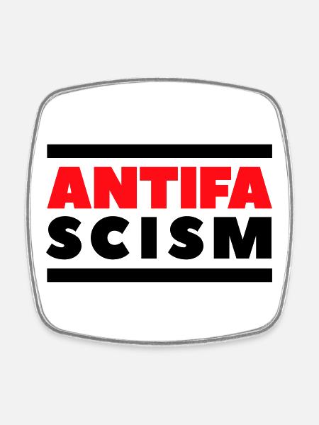 ANTIFA - Antifaschismus - Viereckiger Kühlschrankmagnet - Weiß