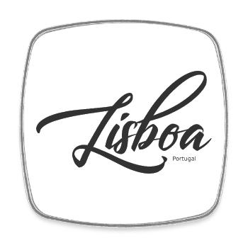 Lisboa Script Portugal - Viereckiger Kühlschrankmagnet - Weiß - Vorne