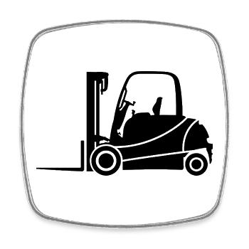 Forklift Silhouette: Transport & Forklift Driver - Square fridge magnet - white - Front