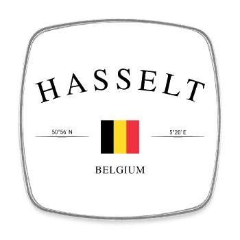 Hasselt Belgique – Souvenir et cadeau de vacances - Magnet carré - blanc - Devant