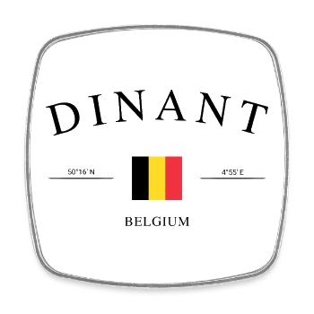 Dinant Belgium – Holiday Souvenir & Gift - Square fridge magnet - white - Front