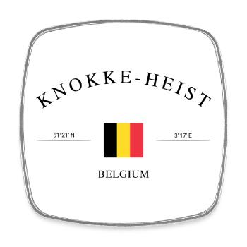 Knokke-Heist Belgique – Souvenir et cadeau de Noël - Magnet carré - blanc - Devant