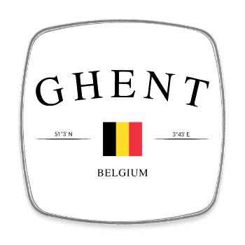 Gent Belgien – Urlaub Souvenir & Geschenk - Viereckiger Kühlschrankmagnet - Weiß - Vorne