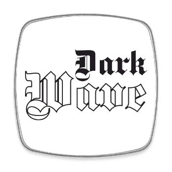 Dark Wave Musik Gothic Typografie - Viereckiger Kühlschrankmagnet - Weiß - Vorne