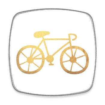 Bicycle Gold Cycling Wheel Road Bike Luxury Fan Cycling Tour - Square fridge magnet - white - Front