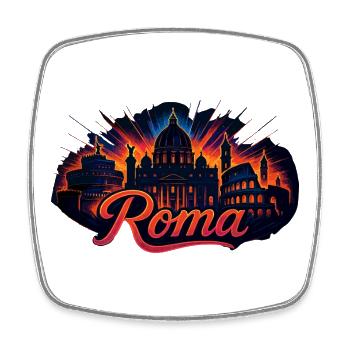 Rome Roma Capital Italy Silhouette Gift - Square fridge magnet - white - Front
