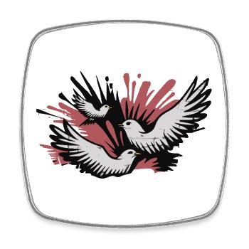Triple Swallow Flight Burst - Square fridge magnet - white - Front