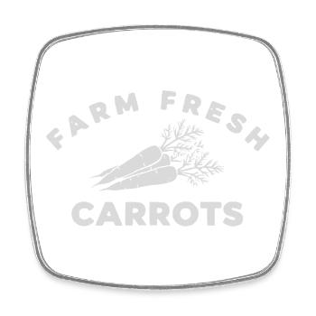 Carottes fraîches de la ferme - Magnet carré - blanc - Devant