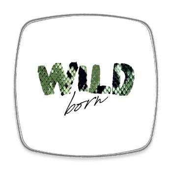 Wild Born Snake Print Letters - Square fridge magnet - white - Front