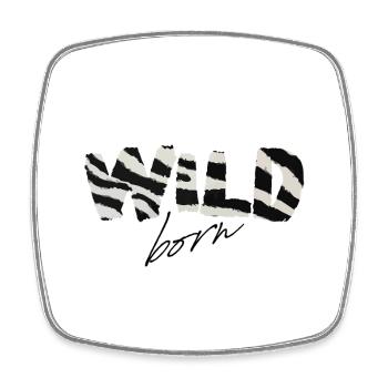 Wild Born Zebra Streifen-Logo - Viereckiger Kühlschrankmagnet - Weiß - Vorne