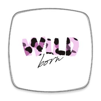 Wild Born Camouflage Mot-symbole - Magnet carré - blanc - Devant