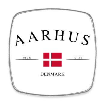 Aarhus Dänemark – Urlaub Souvenir & Geschenk - Viereckiger Kühlschrankmagnet - Weiß - Vorne