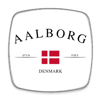 Aalborg Dänemark – Urlaub Souvenir & Geschenk - Viereckiger Kühlschrankmagnet - Weiß - Vorne