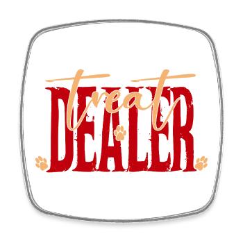 Treat Dealer Paw Print Typography - Square fridge magnet - white - Front