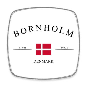 Bornholm Dänemark – Urlaub Souvenir & Geschenk - Viereckiger Kühlschrankmagnet - Weiß - Vorne