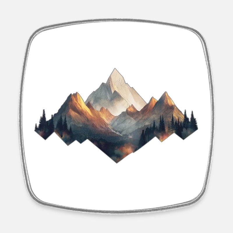 Berge - Viereckiger Kühlschrankmagnet - Weiß