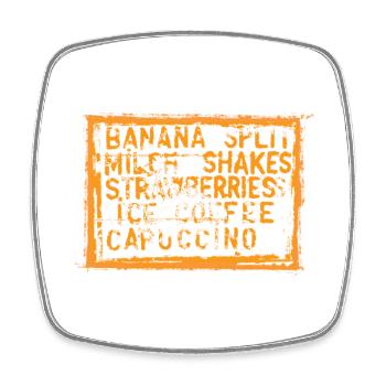 Banana Split Mix Pattern - Square fridge magnet - white - Front