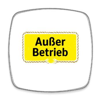 Hors service – fil de patience rompu motif de dicton - Magnet carré - blanc - Devant
