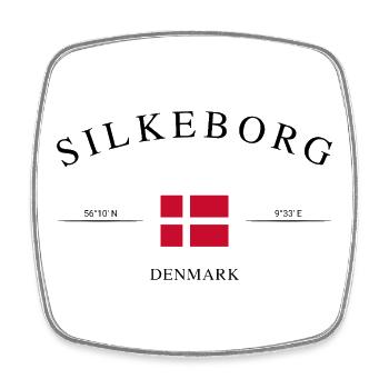 Silkeborg, Danemark – Souvenir et cadeau de Noël - Magnet carré - blanc - Devant