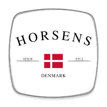 Horsens Dänemark – Urlaub Souvenir & Geschenk - Viereckiger Kühlschrankmagnet - Weiß - Vorne