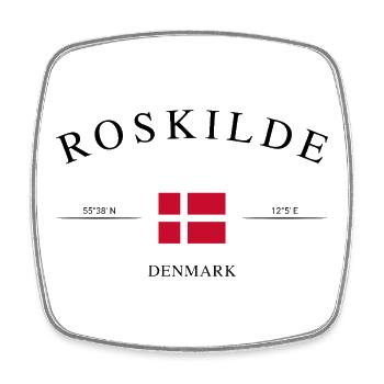 Roskilde Dänemark – Urlaub Souvenir & Geschenk - Viereckiger Kühlschrankmagnet - Weiß - Vorne