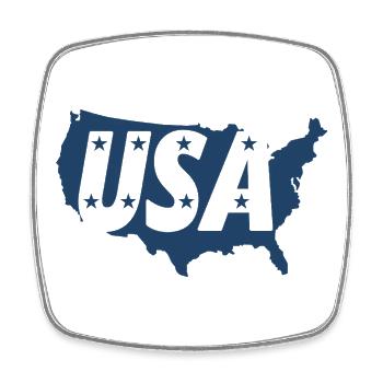 United States Map with Stars - Square fridge magnet - white - Front