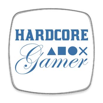 Hardcore Gamer Géométrie Bleu - Magnet carré - blanc - Devant