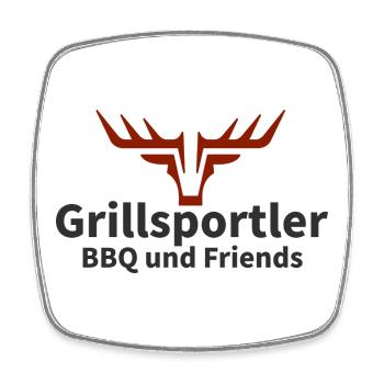 Grill Sportsman BBQ Logo Antlers - Square fridge magnet - white - Front
