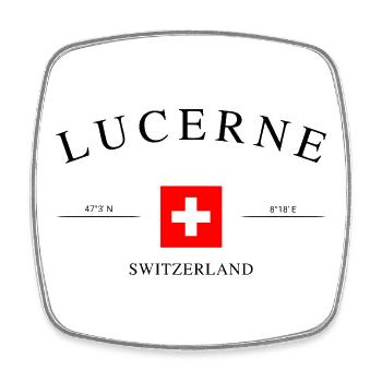 Lucerne, Suisse – Souvenir et cadeau des Fêtes - Magnet carré - blanc - Devant