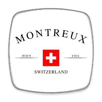 Montreux Switzerland – Holiday Souvenir & Gift - Square fridge magnet - white - Front