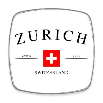 Zürich Schweiz – Urlaub Souvenir & Geschenk - Viereckiger Kühlschrankmagnet - Weiß - Vorne