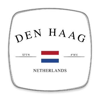 The Hague Netherlands – Holiday Souvenir & Gift - Square fridge magnet - white - Front
