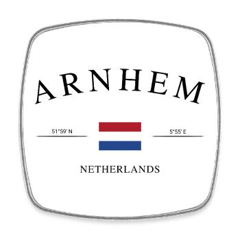 Arnhem Netherlands – Holiday Souvenir & Gift - Square fridge magnet - white - Front