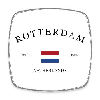 Rotterdam Netherlands – Holiday Souvenir & Gift - Square fridge magnet - white - Front